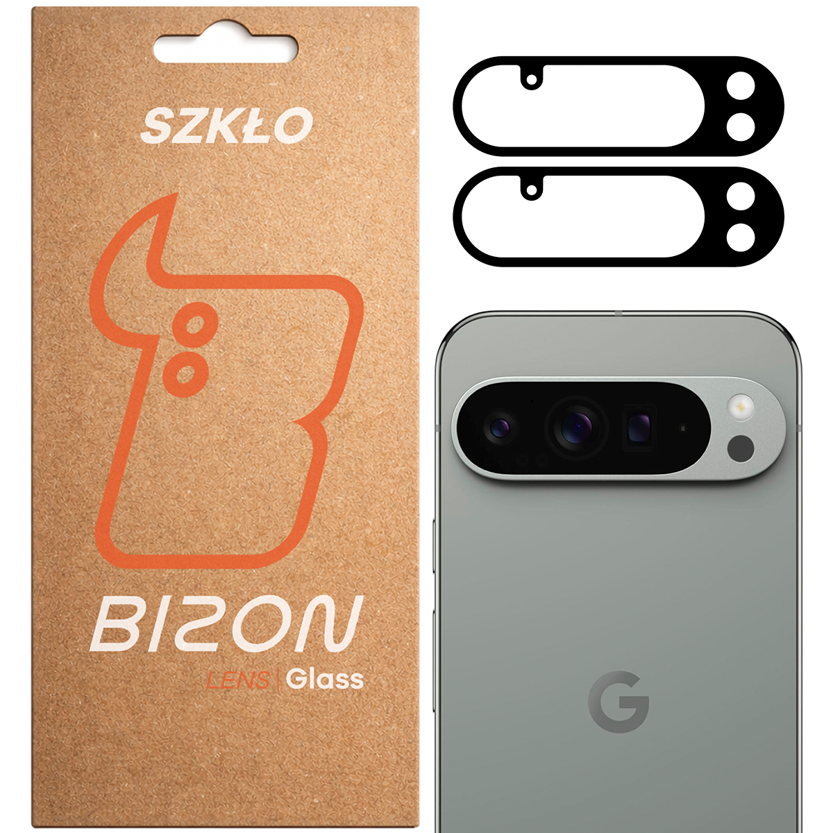 Pudełko i 2 sztuki szkła na aparat Bizon Glass Lens do Google Pixel 9 Pro XL